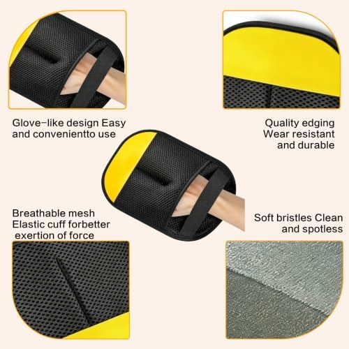 Pet Hair Remover Glove for Dogs and Cats - Reusable Electrostatic Hair Removal Mitt for Furniture, Couch, Carpet, Car Seat, and Clothing (Black Yellow, 1 Pack) - Image 4