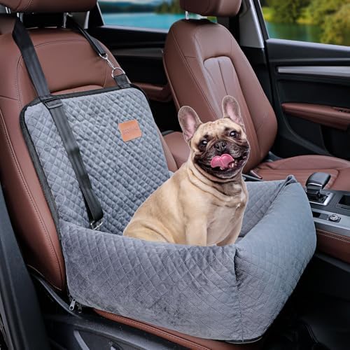 Dog Car Seat Pet Booster Seat Pet Travel Safety Car Seat,The Dog seat Made of Materials is Safe and Comfortable, and can be Disassembled for Easy Cleaning (Gray) by PitPet