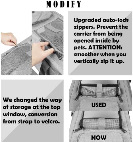 GAPZER Pet Carrier for Large Cats up to 20lbs Soft-Sided Privacy Protection - Image 3