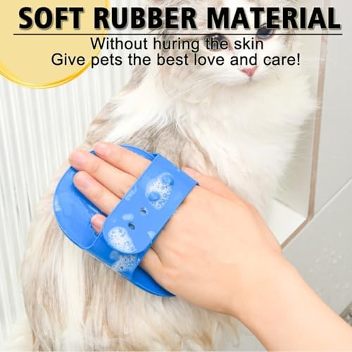Dog Grooming Brush, Pet Shampoo Bath Brush Dog Grooming Shedding Brush Soothing Massage Rubber Comb with Adjustable Ring Handle for Long Short Haired Dogs and Cats 2pcs - Image 4