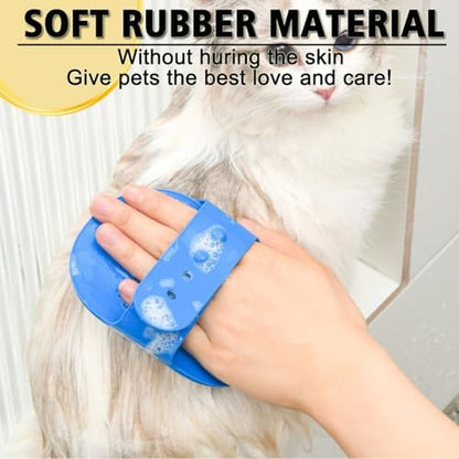 Dog Grooming Brush, Pet Shampoo Bath Brush Dog Grooming Shedding Brush Soothing Massage Rubber Comb with Adjustable Ring Handle for Long Short Haired Dogs and Cats 2pcs - Image 4