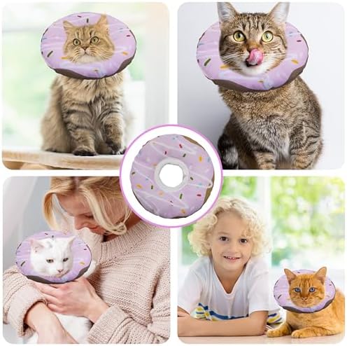 Seyezo Cat Cone Collar Soft, Adjustable Cat Recovery Cone Waterproof Purple - Image 7