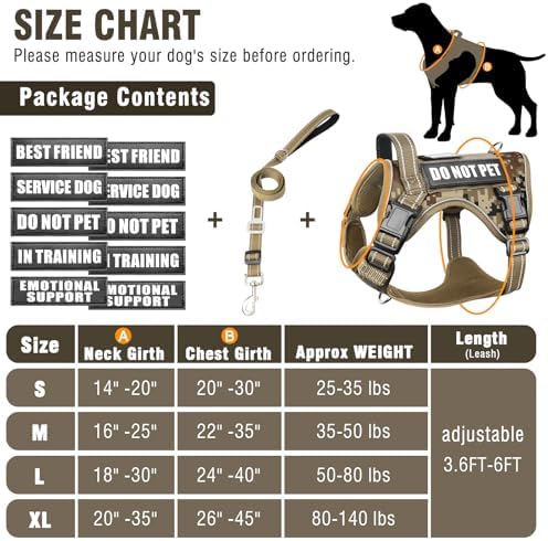 Tactical Dog Harness and Leash Set with 10 Patches for Large Dogs - Image 5
