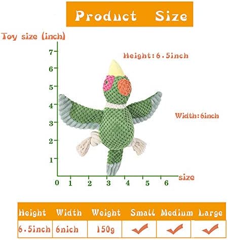 Sedioso Dog Toys Set, Large Dogs Toy, Stuffed Animal Dog Chew Toy, Soft Plush Dogs Toys Pack for Small. Middle, Large Breed(3-Pack, Birds) - Image 6