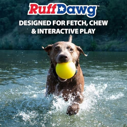 Ruff Dawg Indestructible Dog Ball XXL 4” Green – Heavy-Duty Rubber Fetch Toy for Aggressive Chewers – Extreme Bounce, Floats, BPA & Latex Free – Made in USA - Image 6