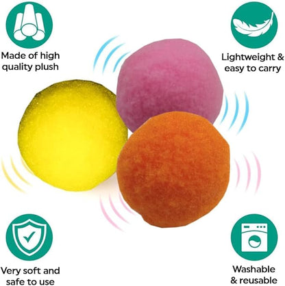 Premium Soft Pom Pom Balls for Kittens - Lightweight, Interactive, Assorted Colors - Plush Toy for Kitten Training and Play - Pet Products for Cats (1.2 Inches 30 Balls)