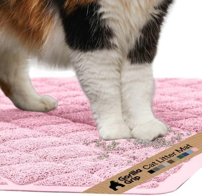 GORILLA GRIP Cat Litter Box Mat, Coiled Mesh Trapping Mats 17x11 Light Pink by Unknown