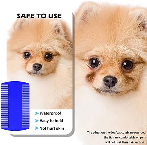 SKYPIA Multipurpose Fine Tooth Grooming Comb - 3 Packs, for Dogs, Cats, Puppies, Kittens, Removes Fleas, Ticks, Lice, Dandruff, and Hair Lice (Blue) - Image 5