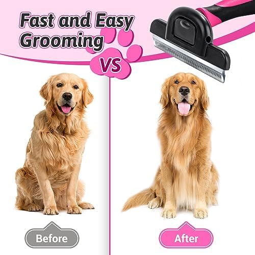 MIU COLOR Long Hair Pet Grooming Brush for Medium & Large Dogs & Cats,Pink - Image 4