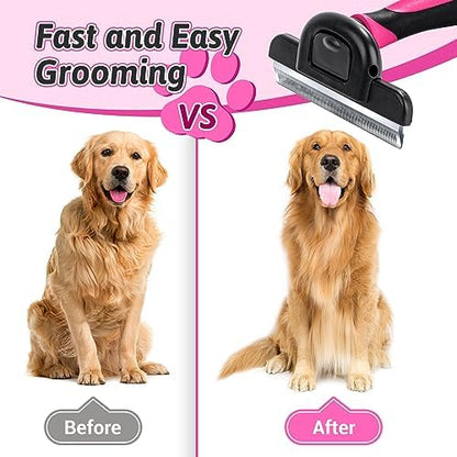 MIU COLOR Long Hair Pet Grooming Brush for Medium & Large Dogs & Cats,Pink - Image 4