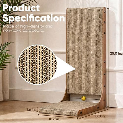FUKUMARU Cat Scratcher 2 Packs, 25 Inch Cat Scratching Boards, L Shaped Pad - Image 5