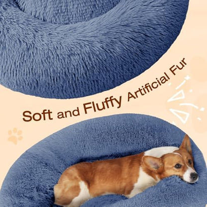 JOLLYVOGUE Dog Beds Large Sized Dog, 36 inches Calming Soft Anti-Anxiety Donut Dogs Bed, Washable Round Fluffy Cushion for Large Pets, Fits up to 80 lbs Pets - Image 3