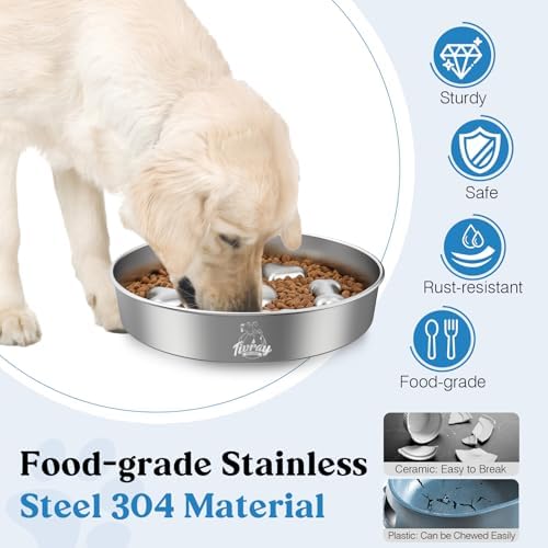 Slow Feeder Dog Bowls, 304 Stainless Steel Slow Feeder Bowl, 5 Cups - Image 4