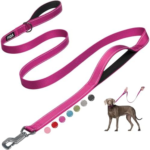 Fida Heavy Duty Dog Leash for Medium Large Dogs, 6 FT, Dual Padded Handles by Fida
