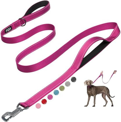Fida Heavy Duty Dog Leash for Medium Large Dogs, 6 FT, Dual Padded Handles by Fida
