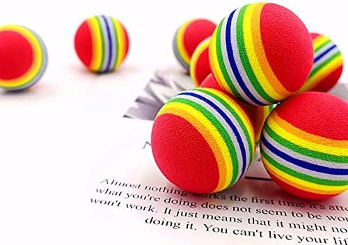 PET SHOW 10pcs 1.38" Red Rainbow Cat Toy Balls Soft EVA Foam Interactive Indoor Kittens Favorite Toys 35mm Dia. Small Dogs Puppies Toy Balls Bulk Activity Chase Quiet Play Sponge Ball - Image 6