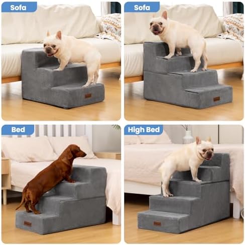 Aodisman Dog Stairs for Small Dogs & Cats,3-Step Pet Steps for Couch & Bed - Image 6