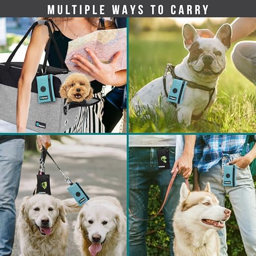 PetAmi Dog Poop Bag Holder for Leash, Pet Waste Bag Dispenser, Blue - Image 5