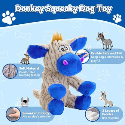 loncoldy Squeaky Dog Toys, Plush Chew Toys for Dogs, Crinkle Interactive Squeaky Stuffed Dog Toy for Small Medium Breeds, Dog Toy to Keep Them Busy, Pet Toys for Dogs - Image 2