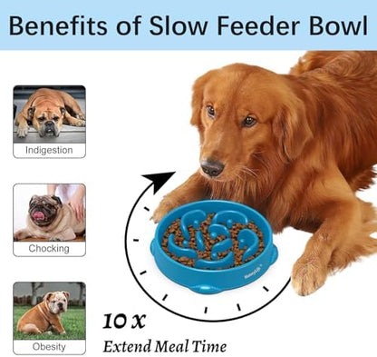 MateeyLife 2-Pack Slow Feeder Dog Bowls, 4 Cups, Dog Puzzle Feeder Bowl - Image 2