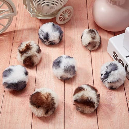 Skylety 8 Pack Cat Pom Poms Ball with Catnip Large Cat Balls Soft No Bells Quiet Interactive Toys Cute Fuzzy Artificial Balls Faux Fur 2 Inches for Kitten Pet Gifts Chasing Playing Exercising Indoor - Image 6