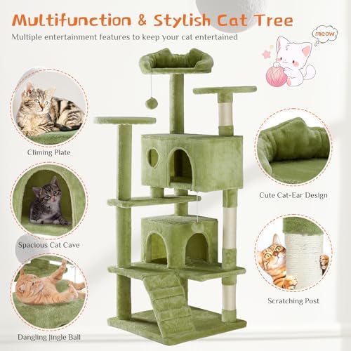 Sweetcrispy 54-inch Cat Tree Tower with Scratching Posts, Indoor Use - Image 3