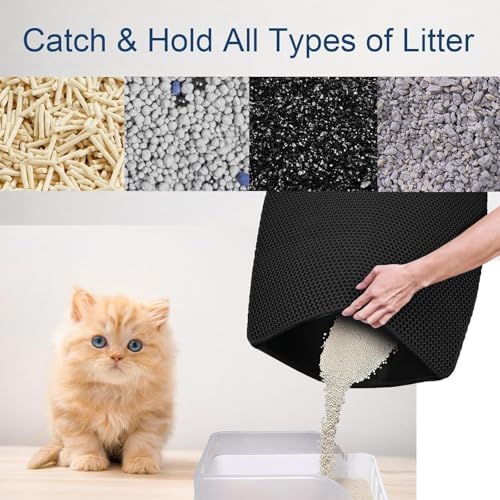 Cat Litter Mat Litter Box Mat 24 X 18 Inches Black - Image 2
