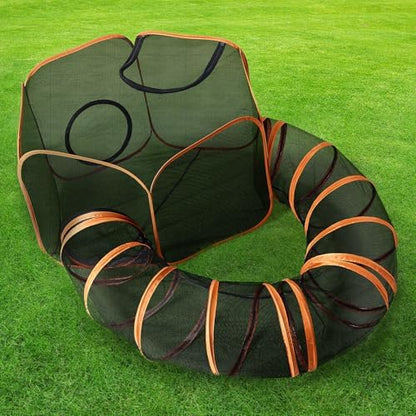 Outdoor Cat Enclosure with Circle Tunnel for Kitten Kitty Run - Portable Cat Playpen Tent Outdoor Indoor Pet Tent for Outside Small Animals by YAVAYI