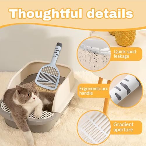 Cat Litter Scoop, Kitty Litter Scoop, Cat and Dog Poop Collector, 3-Layer Mesh Design, Cute Cat Paw Handle, Easy Clean Plastic Scooper - Image 5