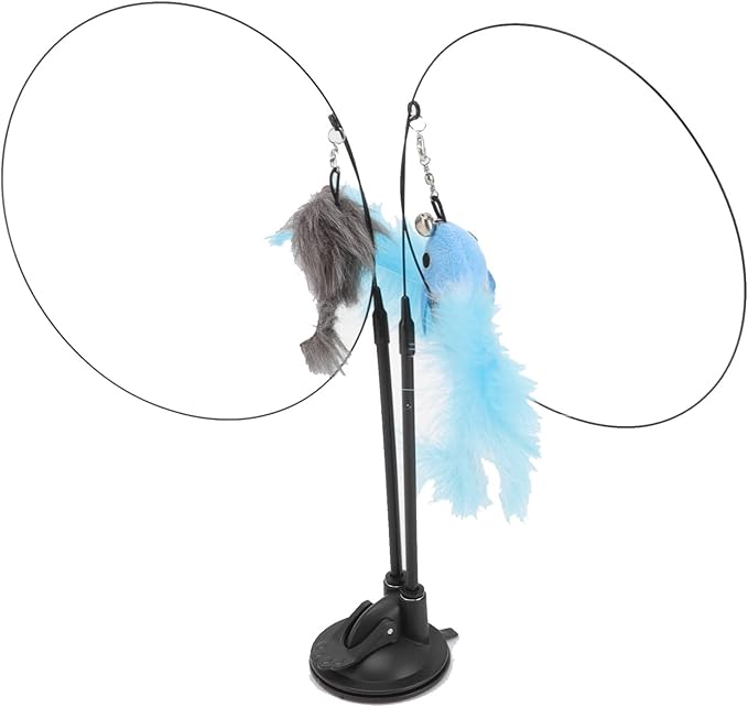 Pssopp Cat Toys, Wire Interactive Cat Wand Toy for Indoor