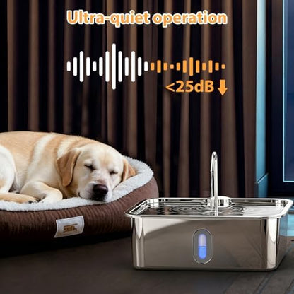 15L/4Gal Stainless Steel Dog Water Fountion Pet Fountain,1Set Filter - Image 5