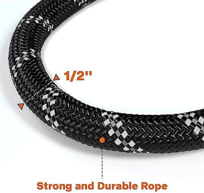 Taglory Rope Dog Leash for Medium Large Dogs, 4 FT Padded Handle, Black - Image 3