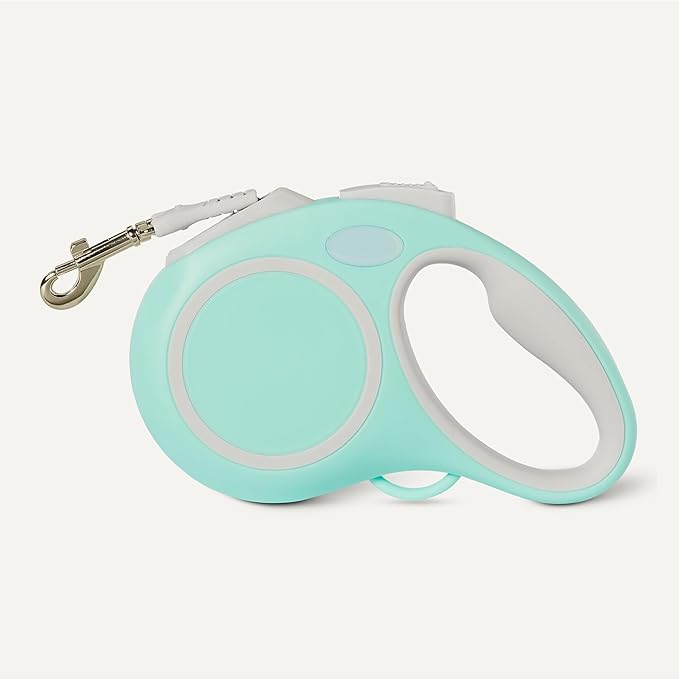 Amazon Basics Retractable Dog Leash, Double-Sided Reflective, 5m, Size S, Blue
