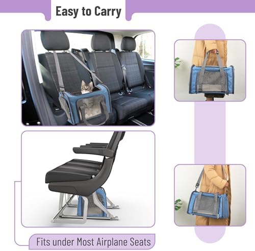 Mr. Pen- Pet Carrier, 17.5" x 11.2" x 11.5", Medium Size, Blue - Image 5