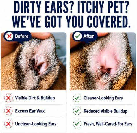 Dog Ear Cleaner Drops & Ear Wipes Kit – Advanced Pet Ear Cleaning Solution with Hypochlorous Acid, Helps Relieve Itchy Ears, Removes Wax & Odor, Gentle for Dogs & Cats - Image 4