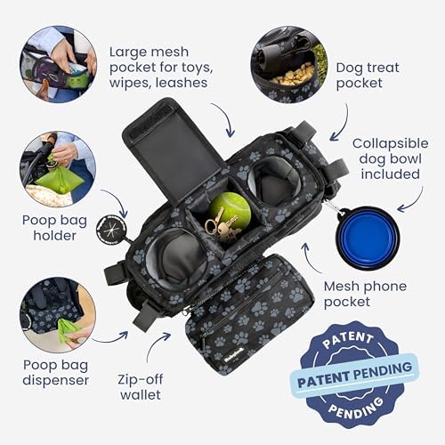 Dog Stroller Caddy Organizer with 2 Insulated Cup Holders & Treat Pocket - Image 5