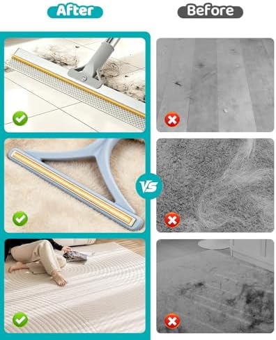 Pet Hair Remover for Carpet, 54 Inch Adjustable Long Handle Carpet Rake for Pet Hair Removal, 3 Piece Dog Hair Carpet Rake and Carpet Scraper Tool for Rugs, Couch, Stairs, Furniture - Image 6