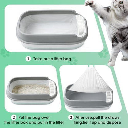 Cat Litter Box Liners, 60 Count, Large 37" x 18", 2.8 Mil Thick - Image 7