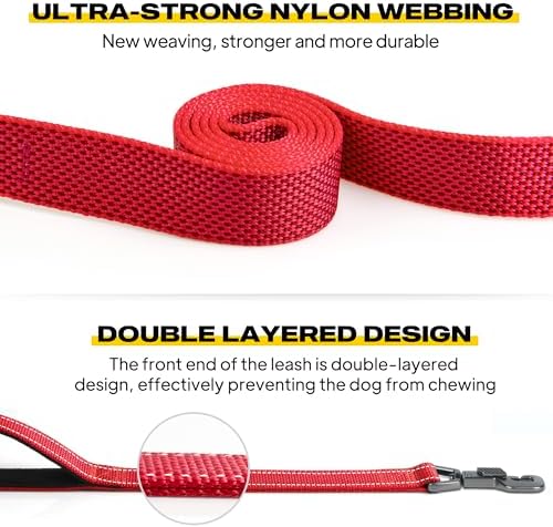 Fida Heavy Duty Dog Leash for Medium Large Dogs, 5 FT, Dual Padded Handles - Image 3