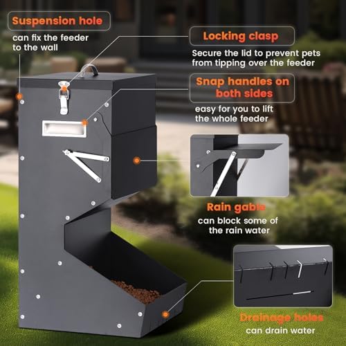 Automatic Dog Feeder for Large Breed Outdoor Metal Pet Feeder - Image 3