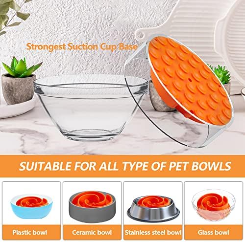 Slow Feeder Dog Bowls Insert, Animire Soft Silicone Slow Eating Dog Food Bowl for Small, Medium and Large Dogs, Compatible with Regular and Elevated Bowls - Image 6