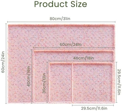 2 Pack Dog Food Mat Anti-Slip Dog Bowl Mats for Food and Water, Waterproof Pet Placemat Prevents Messy Spill to Floor, Silicone Puppy Feeding Tray for Small, Medium and Large Dogs Cats, Pink Dount - Image 2