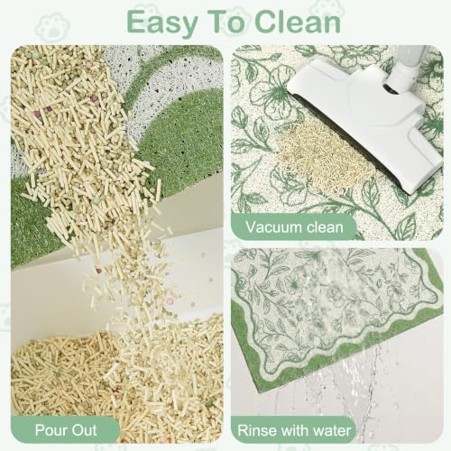 Glittme Cat Litter Mat, 24"x15" Non-Slip Washable Trapping Mat for Cats - Image 3