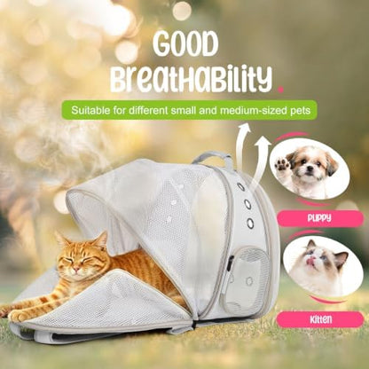 Dual Expandable Cat Backpack Carrier, Fit up to 20 lbs, Expandable Pet Carrier Backpack for Large Fat Cat and Small Puppy - Image 4