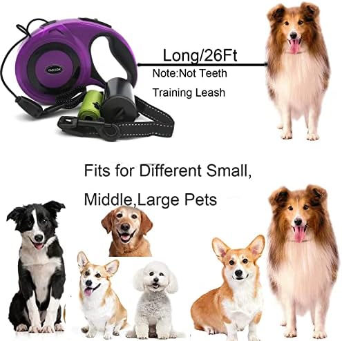 Heavy Duty Retractable Dog Leash 26ft,Pet Long Walking Leashes Leads for Small Medium Large Dogs Doggie Up to 110lbs (Purple) - Image 7