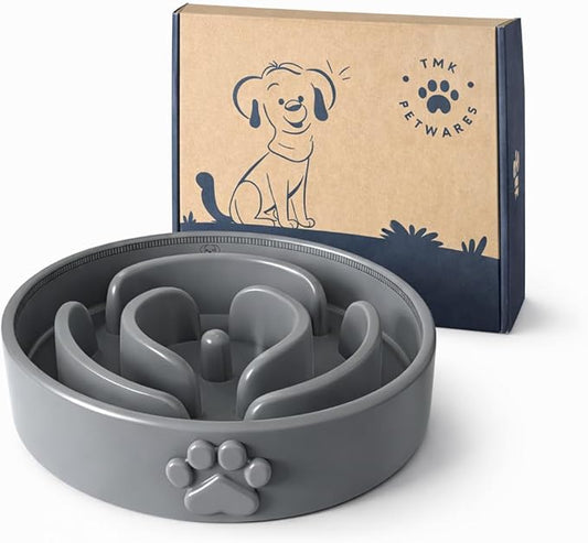 Slow Feeder Dog Bowls – Dog Bowl Slow Feeder – Microwaveable Dog Slow Feeder for All Breeds – Lead and BPA-Free Ceramic Pet Bowl – Pet Feeder for Fast Eaters