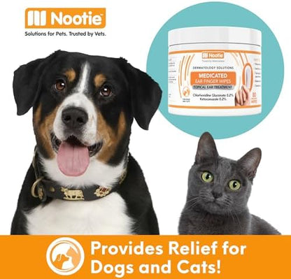 Nootie Medicated Ear Finger Wipes with Chlorhexidine for Dogs, Made in USA - Image 6