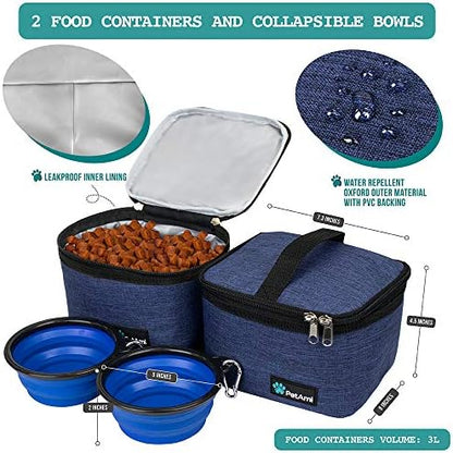 PetAmi Dog Travel Bag Organizer, Pet Supplies Diaper Tote, Navy Blue Medium - Image 3