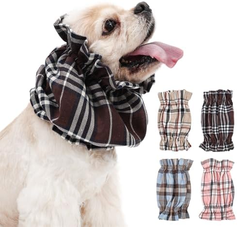 Dog Snood for Long-Eared Dogs, Feeding Ear Cover, Soft Stretch Wrap，Brown by Unknown