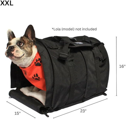 SturdiBag Pro 3.0 Pet Travel Carrier for Cats and Dogs – Soft-Sided with Safety Clips and Seatbelt Straps for Car Travel | XXL, Black